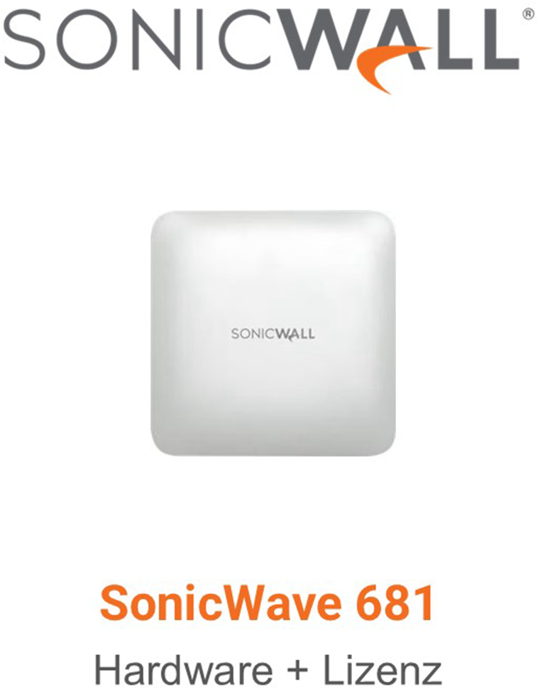 SonicWall SonicWave 681 Wireless Access Point 8-Pack + Essential Secure Wireless Network Management and Support